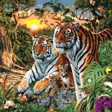 4025 Тигр семья-DIY Рисование по номерам