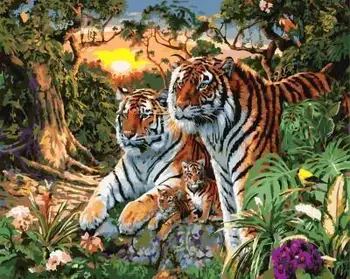 

4025 Tiger Family - DIY Paint By Numbers