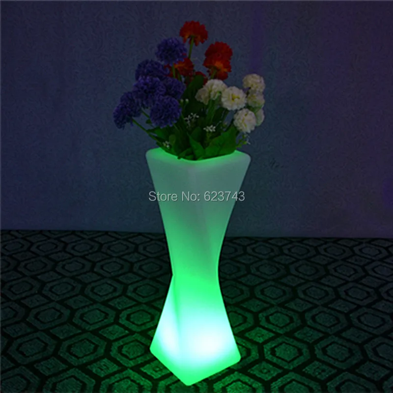 1 piece New shape Remote control Colorful Changeable Led Luminous flash flower pot of indoor illuminated Light plantpot