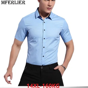 

summer plus size big men wedding shirt large size cotton 10XL business formal short sleeve office 8XL work shirt 7XL 9XL 12XL