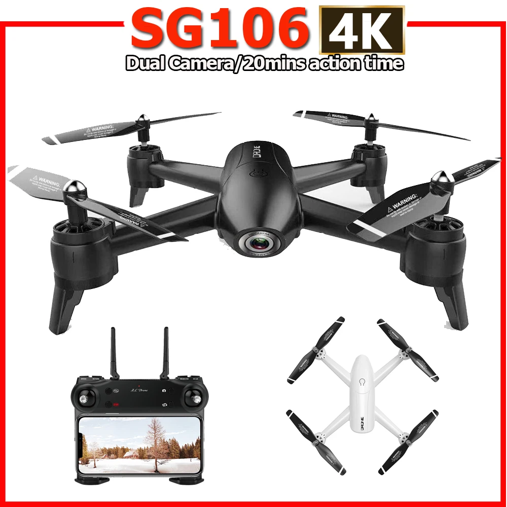 Новинка Дрон SG106 RC Мини Дроны с камерой HD 4K Квадрокоптер 22 временем действия