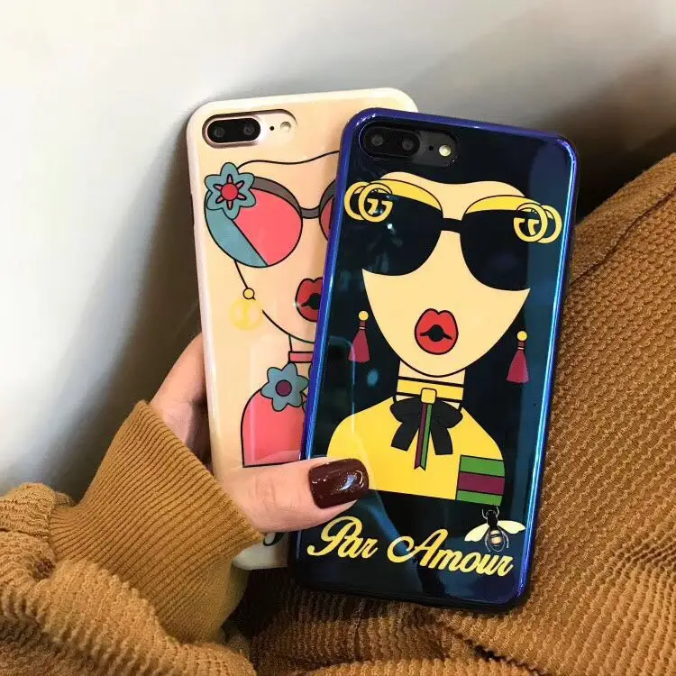 Super Fashion Blue Light Hello Goddess Pattern High Quality TPU Case Cover For Iphone6 6S 7 7S 8 6P 7P 8P X |