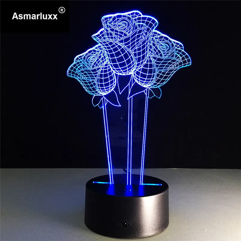 Asmarluxx rose 3d led lamp0005
