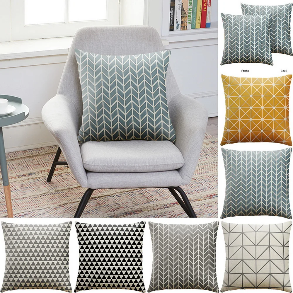 

Urijk 45x45cm Geometric Printed Cushion Cover Bedroom Grometric Striped Throw Cushion Covers Printing Cushion Pillow Case