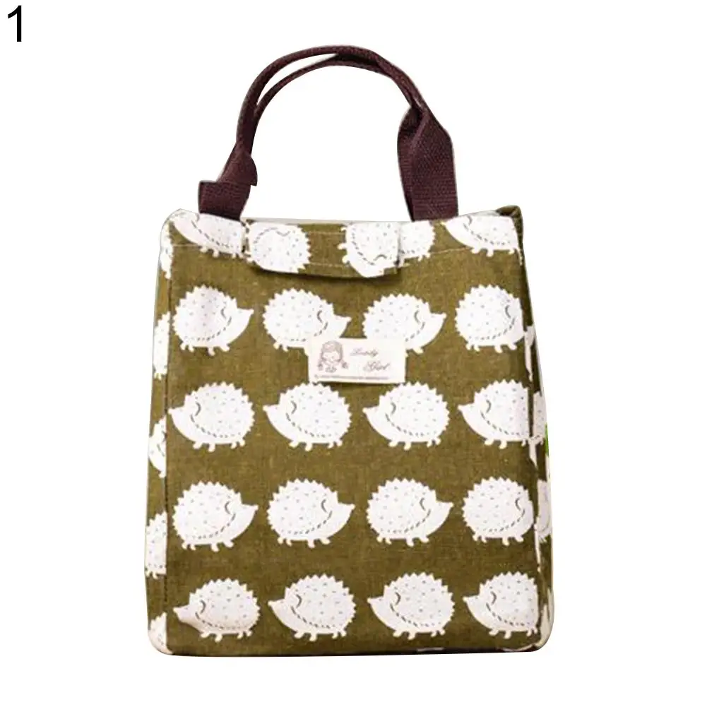 

Durable Functional Pattern Cooler Lunch Box Portable Insulated Canvas Lunch Bag Thermal Food Picnic Lunch Bags For Women Kids