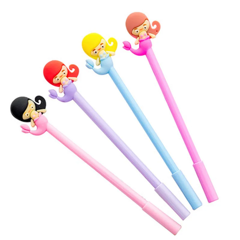 

1pcs Mermaid Gel Pen Cute Stationery Kawaii Pen 0.5 Mm Novelty Cute Pens Student Black Gel Pens New Kawaii School Supplies