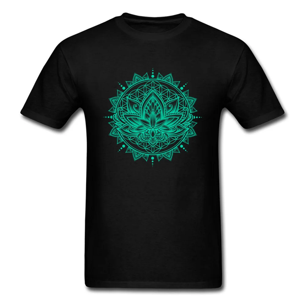 Lotus Mandala - Tosca Funny T Shirt Short Sleeve for Men 100% Cotton Summer/Fall O Neck T Shirts Casual Sweatshirts Wholesale Lotus Mandala - Tosca black