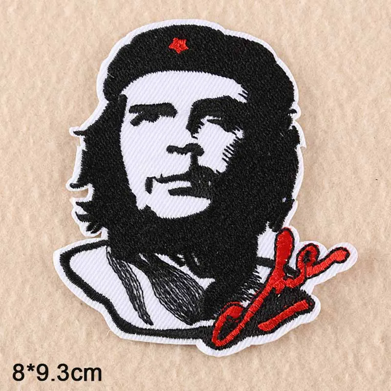 Patch Che Guevara Brodé Thermocollant Rouge - 10 X 8 Cm, En Polyester, Pour Customiser Vêtements Et Sacs