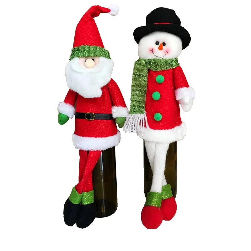 

Misaya 1pc Christmas 3D Cute Cartoon Santa Claus Red Wine Bottle Holders Decoration Christmas Decorations For Home Dinner Crafts