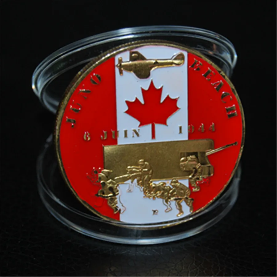 

Canadian maple leaf gold coin,1944 CanadianJuno Beach Coin,10pcs/lot Free shipping