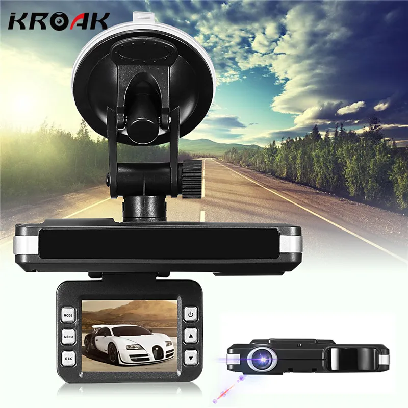 Kroak 2 IN 1 720P HD Car DVR Camera Recorders Trafic Radar Laser Speed Detector DVR Camera Russian English