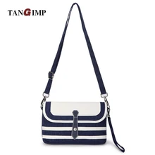 TANGIMP 2016 Femmes Sacs À Main Sacs à Bandoulière Dame Rayé Marine Vent Oreiller Seule Sangle En Nylon Polyvalent Sacs bolsa feminina Bleu