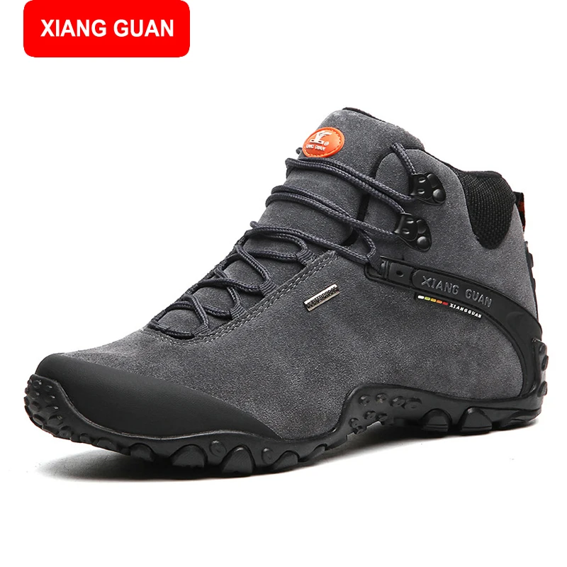 XIANG GUANG men winter boots plus size top quality cow split motorcycle retro leather boots size