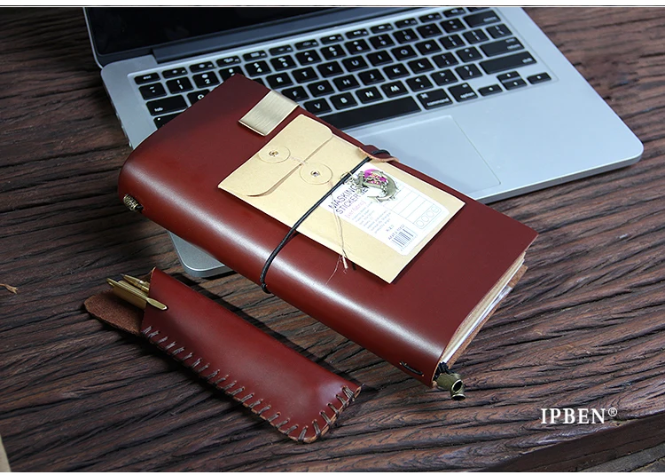 IPBEN записная книжка из натуральной кожи с подкладкой, блокнот для записей, личный планировщик, бумажные школьные принадлежности, паспорт, портативные рождественские подарки