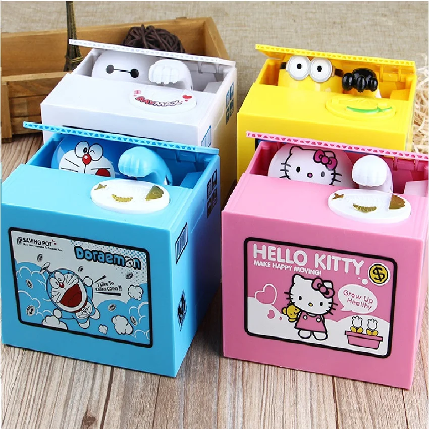 

Automatic Money Box Doraemon steal Saving Coins Bank Creative Piggy Box Friend Kids Birthday Gift Desktop Decoration