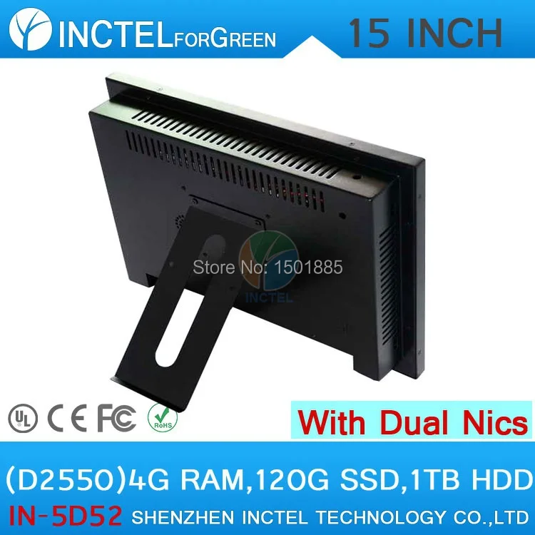 

15 inch LED All In One Pc With Touch Screen panel ultra-thin embedded pc 4G RAM 120G SSD 1TB HDD
