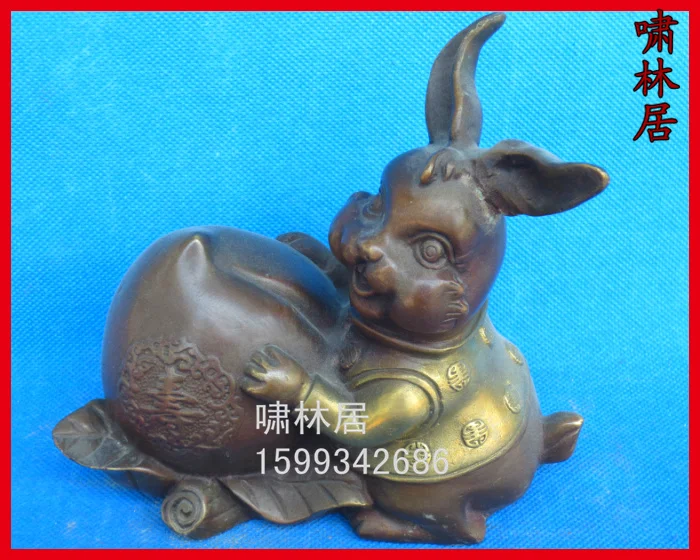 

Carving Work of Art Bronze decoration thday gifts rabbit zodiac rabbit decoration