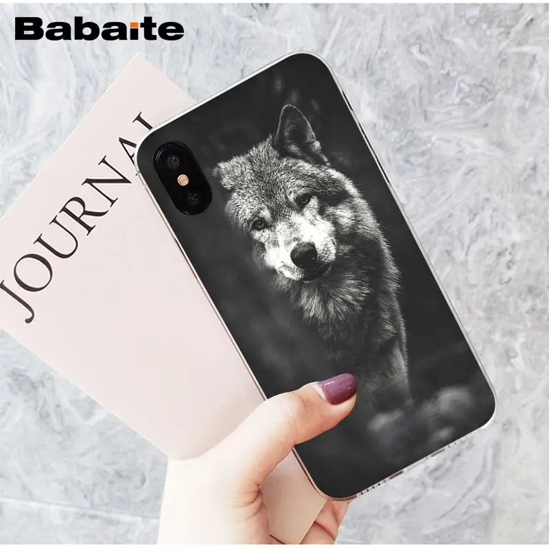 Babaite angry snow wolf TPU Мягкий силиконовый чехол для телефона Apple iPhone 8 7 6 6S Plus X XS MAX 5 5S SE XR - Цвет: A6