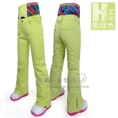 Новые высококачественные лыжные брюки Gsou, водонепроницаемые, женские, шпон, двойная пластина, плотные, теплые, лыжные штаны, модель поддержки талии - Цвет: pants6