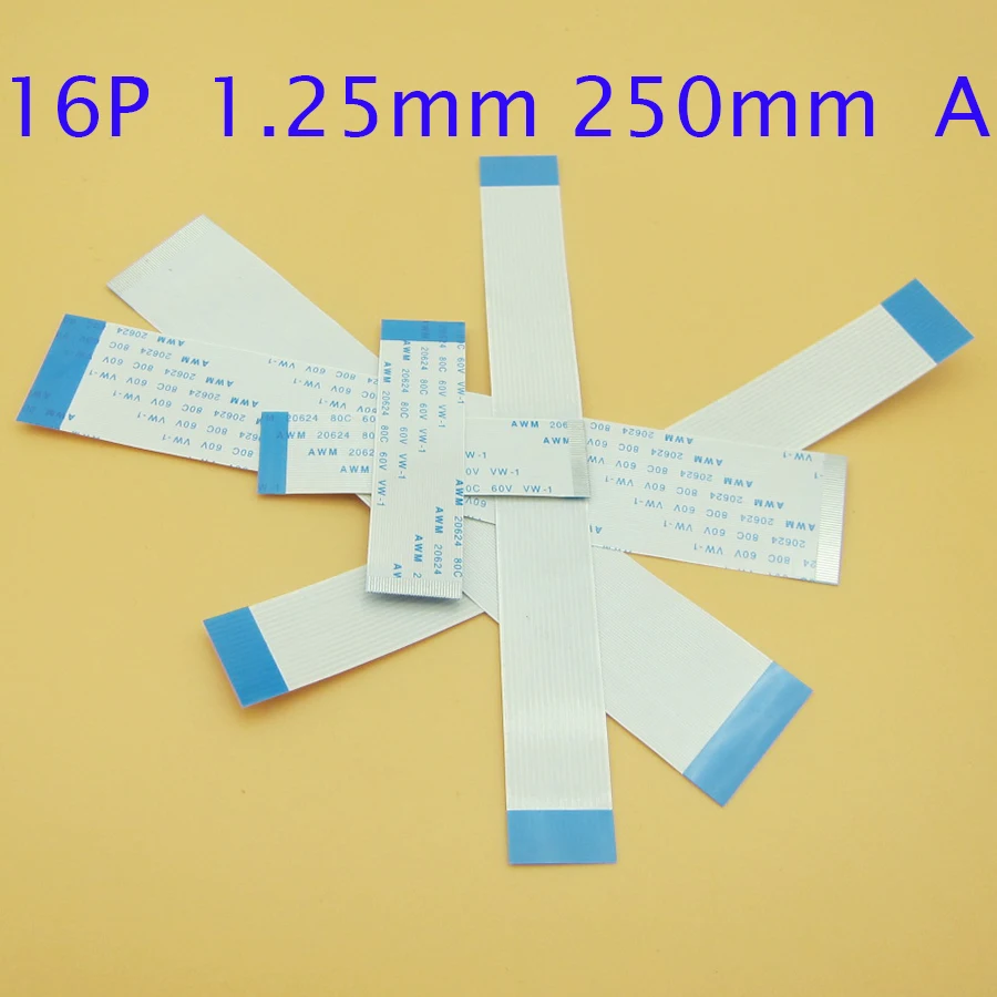 

1PCS 16pin 1.25mm pitch Type A length 250mm 25cm Power Button Flat Ribbon FPC FFC Flex cable