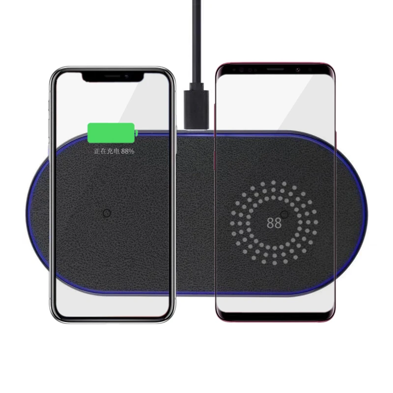 

Double 10W 7.5W Fast QI Wireless Charger Pad For Samsung S9 S8 S7Edge Note 9 8 IPhone X XR XS Max 8 Plus Quick Wireless Charging