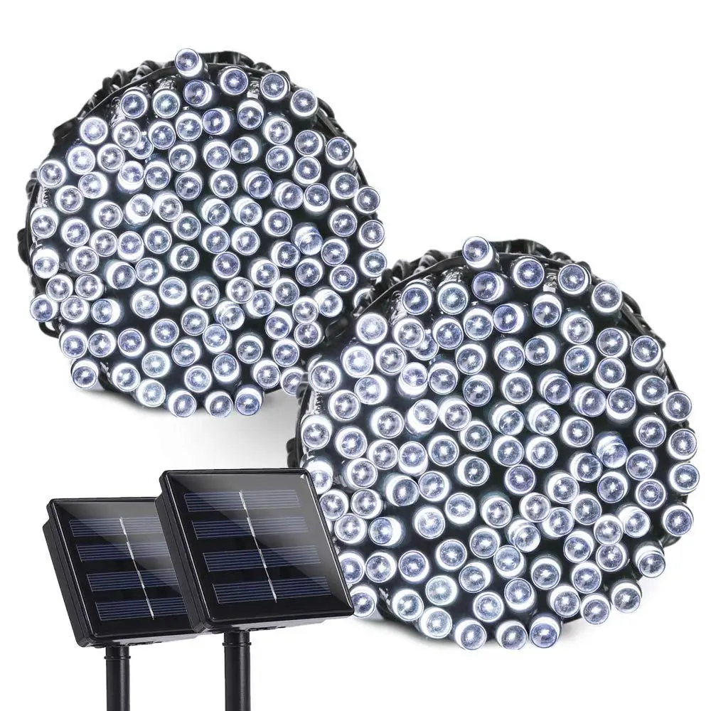 Kaufen Außen Beleuchtung String 12m 22m Wasserdicht 200 Leds Soalr Girlande Lichter Fee String Lightchain Solar Floral Lampe Hochzeit party