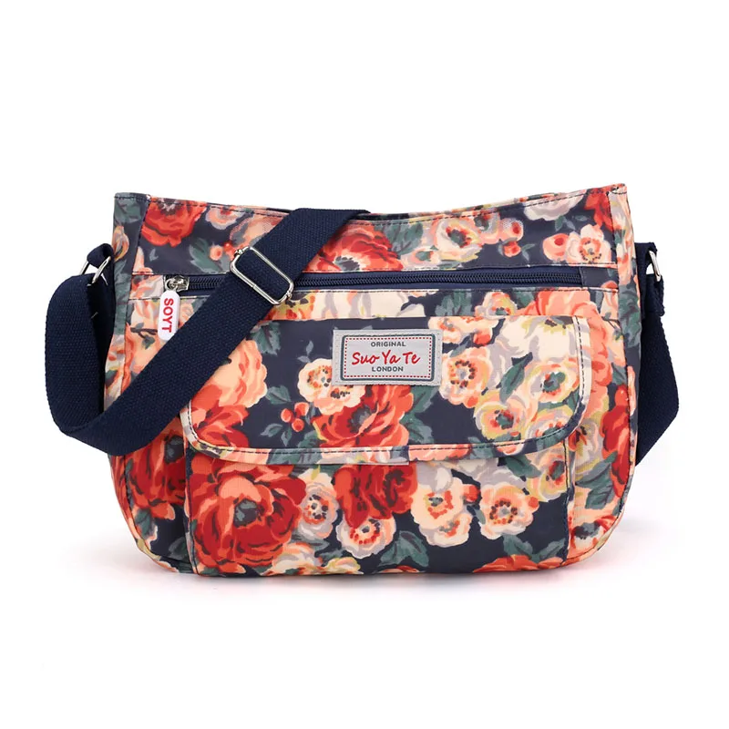 Новые летние модные женские туфли нейлоновая сумка Crossbody сумки цветочный узор Multi-Цвет Для женщин Повседневное хозяйственная сумка - Цвет: 3