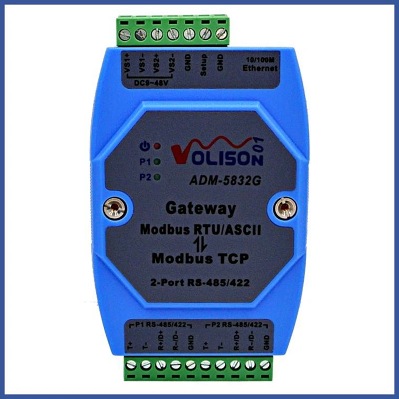

ADM-5832G industrial grade 2 port rs485/422modbus RTU Modbus TCP gateway
