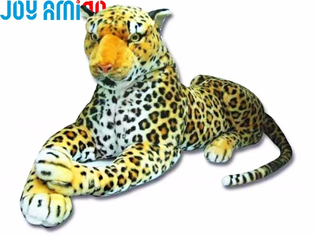 Cool Plush Stuffed lifeLike Leopard Realistic Animal Toy Side Lying