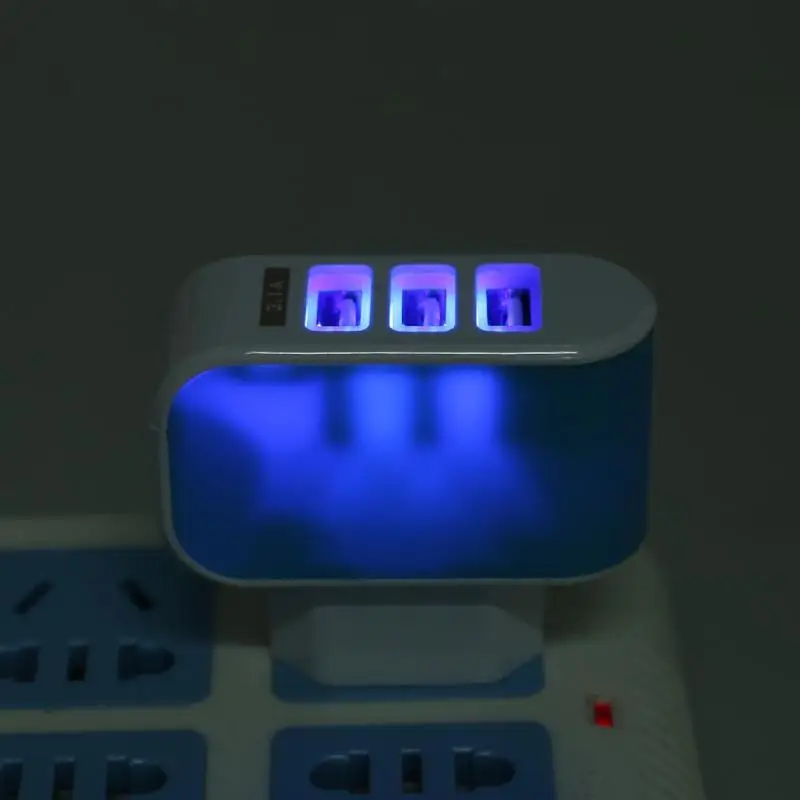 Alloet 3 شاحن يو اس بي 3 منافذ 5 فولت 2A لنا/الاتحاد الأوروبي السفر الحائط الهاتف المحمول شاحن آيفون X 8 7 ل سامسونج LED محول شاحن يو اس بي