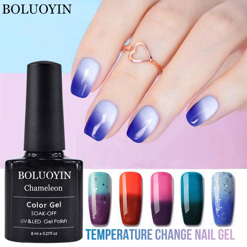 

8ML Temperature Change Color UV Gel Nail Polish Long Lasting Colorful Thermo Nail Gel Polish Soak Off UV Gel Nail Lacquer