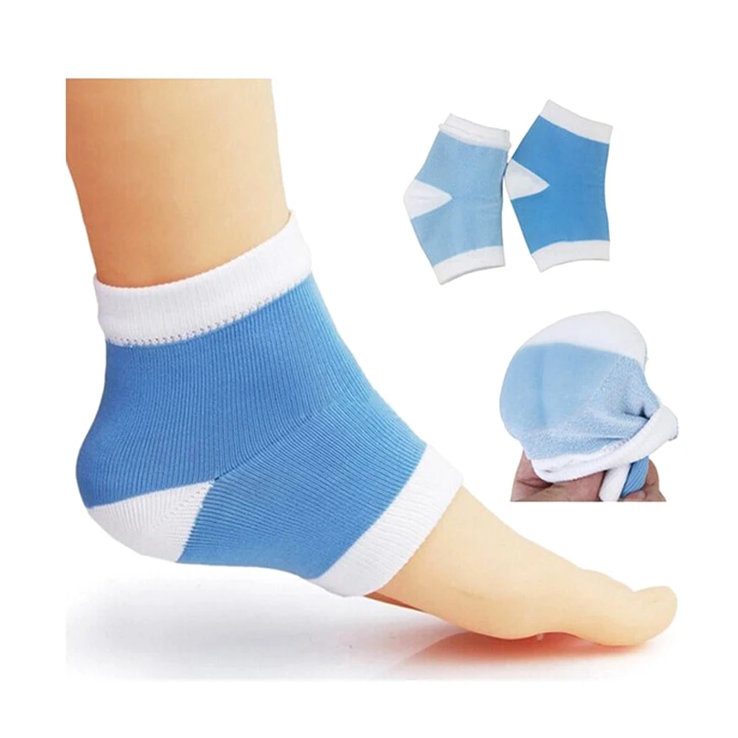 Спа силиконовый Гелеобразные напяточники носки для ног увлажнение кожи, забота о ногах, стелька-носок для пятку, Здоровье ног Уход небесно-голубой/розовый Для мужчин Для женщин
