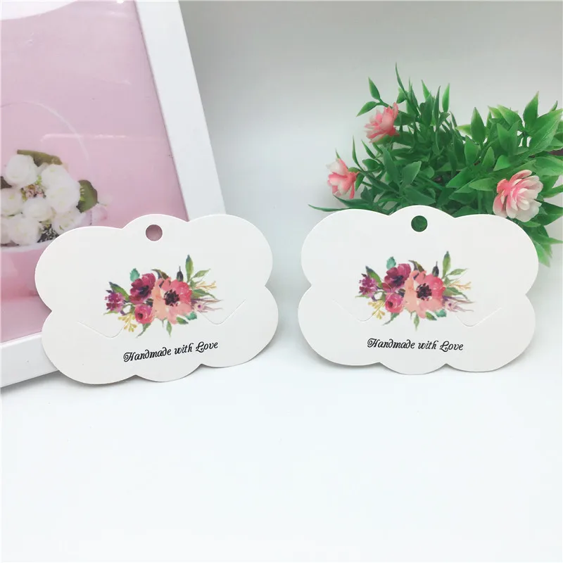 48Pcs Paper Vomen Hair Accessory Hairpin Packing Cards Hair Clip Displays Card 6.5*9cm Paper Jewelry Hang Price Tag Cards - Цвет: flower