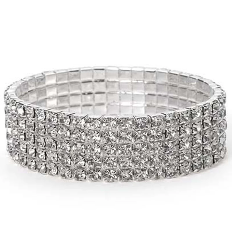 Fashion Wedding 1 To 6 Row Crystal Bracelet Jewelr...