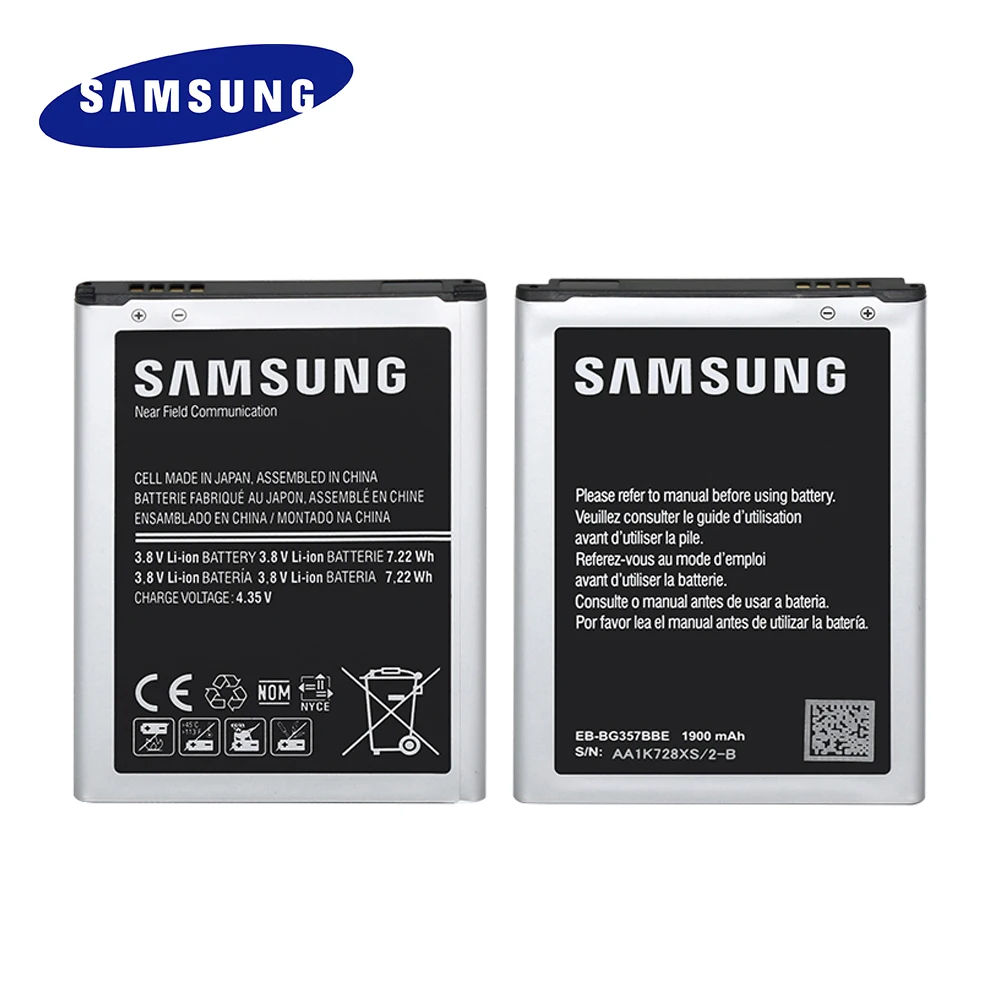 EB-BG357BBE Original Replacement Battery For Samsung Galaxy Ace 4 SM-G357FZ 1900mAh NFC phone Batteria Akku +tracking no