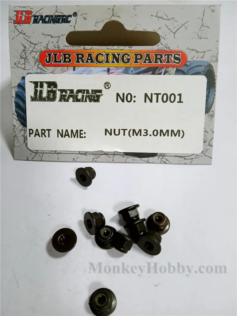 

JLB NUT(M3.0MM) Nylon 10pcs NT001 CHEETAH 11101 21101 1/10 RC Car Parts
