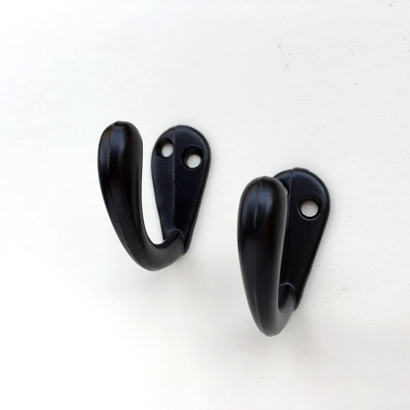 One pair curtain Holdbacks wall hook Simple modern solid hook hanging ball tie rope black