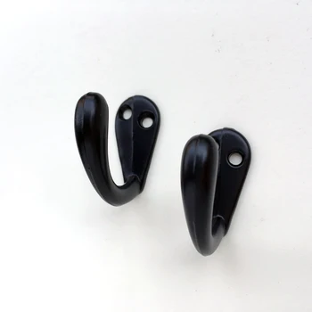 

One pair curtain Holdbacks wall hook Simple modern solid hook hanging ball tie rope black hardware tieback Holdbacks M248