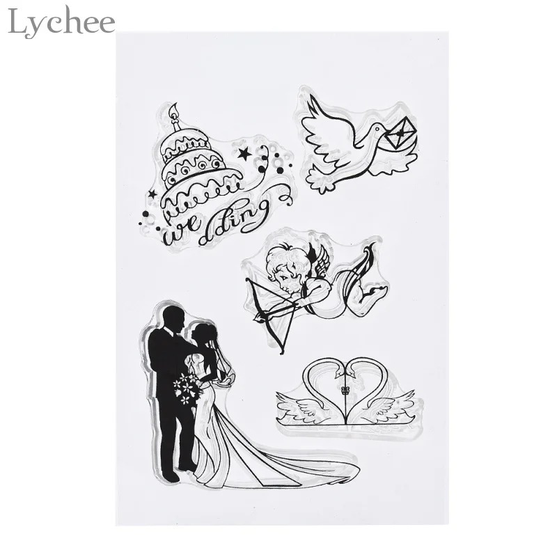 

Lychee Couples Transparent Clear Silicone Seal Stamp For DIY Scrapbooking Photo Album Wedding Decoration Supplies