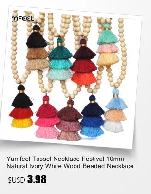 Yumfeel богемное винтажное ожерелье с кисточками, Длинные ручные Непальские деревянные бусы, Женские Подвески с кисточками и Подарочные ожерелья украшения