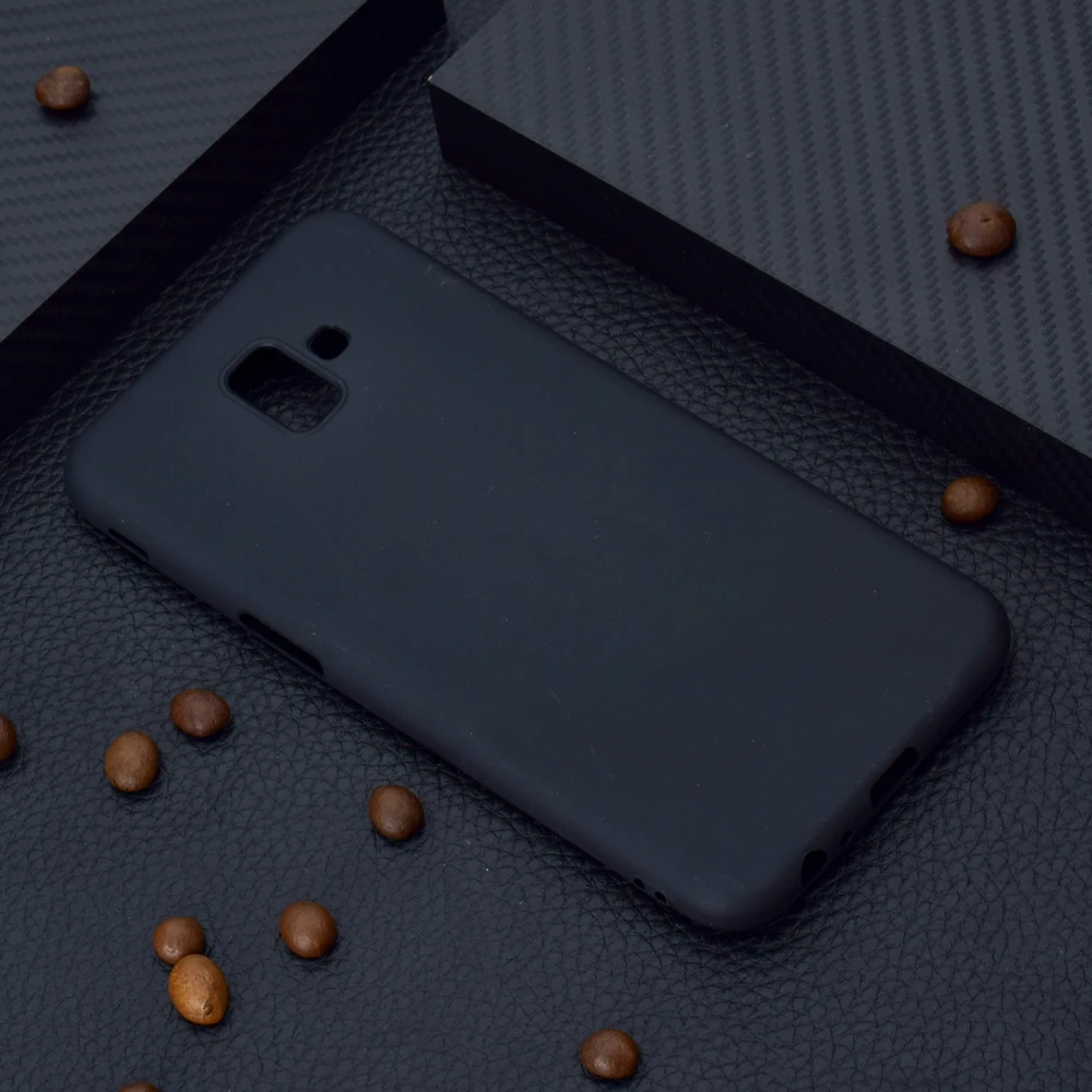Sunjolly для Samsung Galaxy J6 Plus однотонный Мягкий ТПУ чехол телефона силиконовый розовый