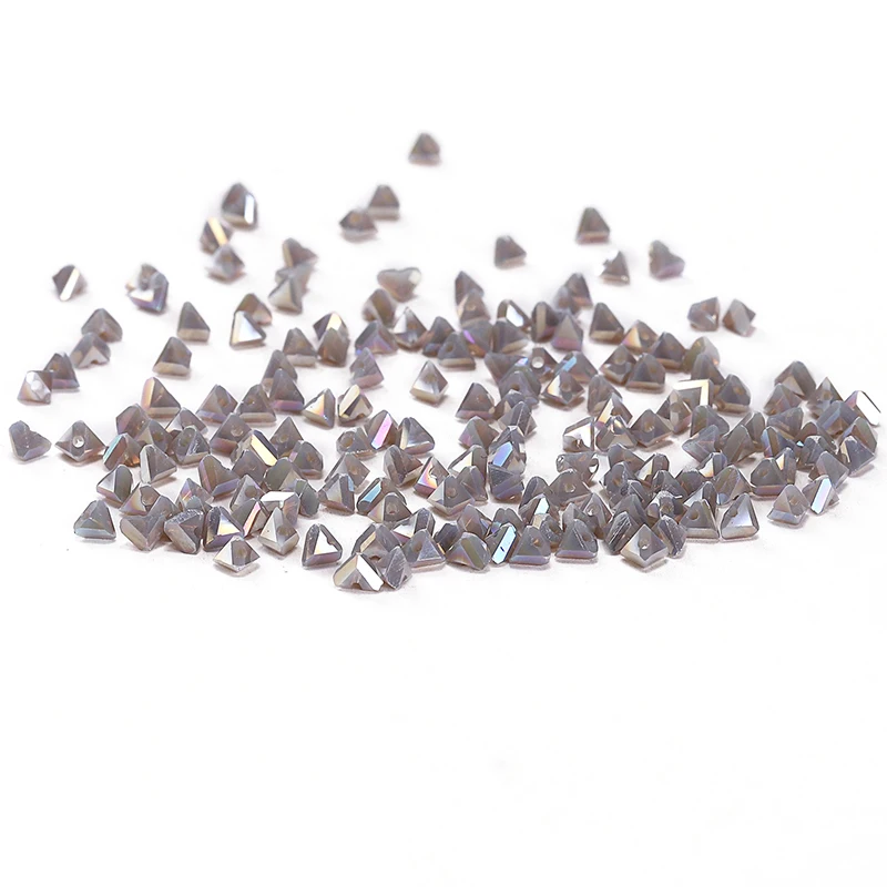 

Maroon AB 60pcs 3mm Austria Crystal Triangle Glamour Glass Beads Triangle Crystal Loose Beads for Making Necklaces Earrings C-4