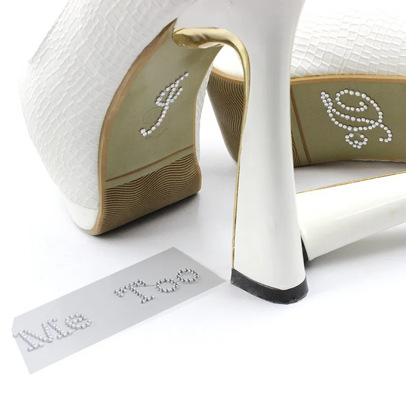 1 Set I Do Me Too Bridal Groom Shoe Sticker White Clear Rhinestone Wedding Decor