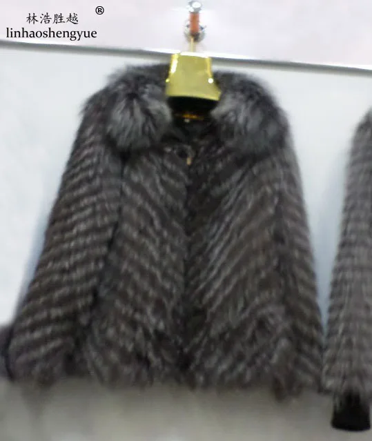 Linhaoshengyue пальто с лисьим мехом Длинные рукава 60 см