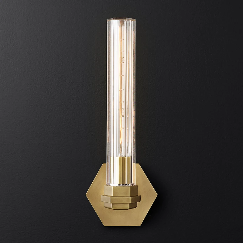 

Luxury Copper Gold Metal Led E14 Wall Lamp Glass Shades Edison Bulb RH Led Wall Scones Led Lampars Fixtures Lighting