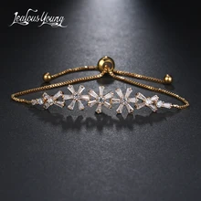 Мода цветок CZ камень звено цепи браслет Для женщин дружбы золото цветные браслеты& браслеты для девочек Регулируемый браслет B127