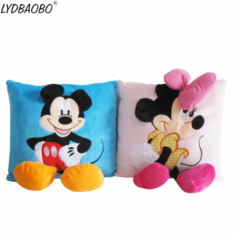 1pc-33cm-30cm-Mickey-Mouse-and-Minnie-plush-Pillow-Cushion-Cartoon-Stuffed-Pillow-Car-Cushion-Soft