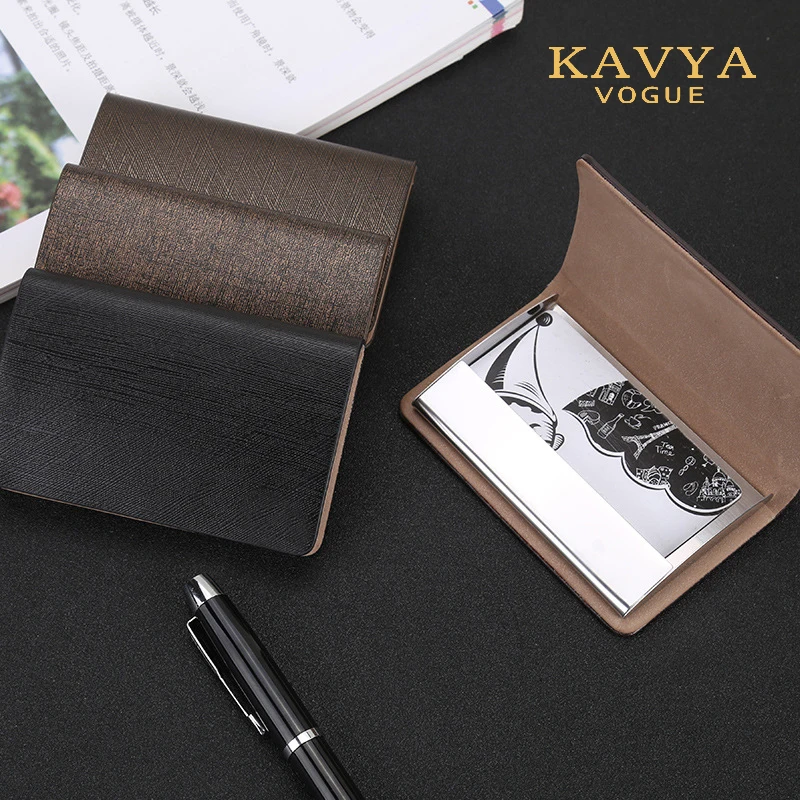 Новинка чехол KAVYAVOGUE из натуральной коровьей кожи деловой с именной картой