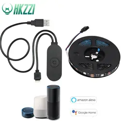 HKZZI USB Светодиодные ленты WI-FI 5050 RGB Красочные DC5V Водонепроницаемый Совместимость с Alexa Google дома IFTTT Поддержка Android IOS Системы