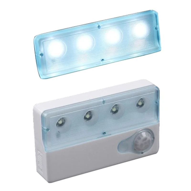 

4 PCS LED Dual-Infrared Window PIR Automatic motion-sensor light, White